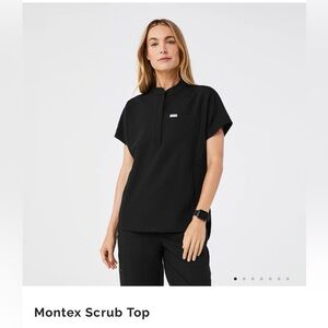 COPY - Figs black Montex scrub top- size S- brand new